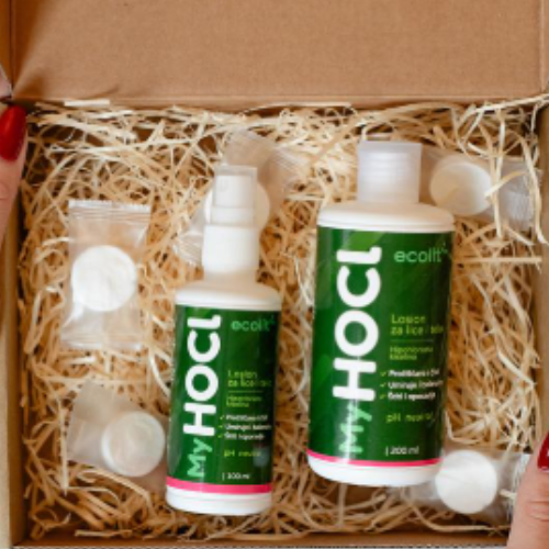 MYHOCl SKIN Pack (100ml + 200 ml + 10 pamučnih maski za lice)