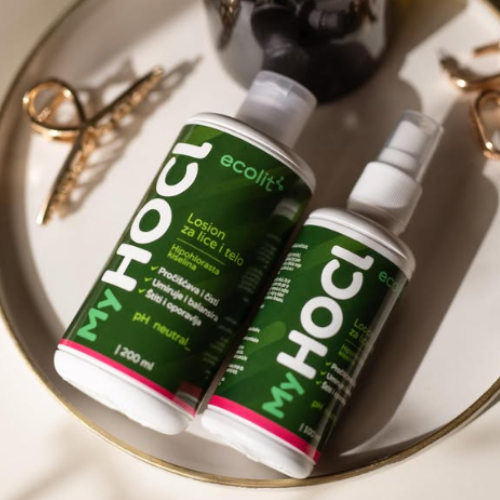 MyHOCl Duo Care — set losiona 100 ml i 200 ml sa hipohlorastom kiselinom (HOCl) za svakodnevnu negu kože